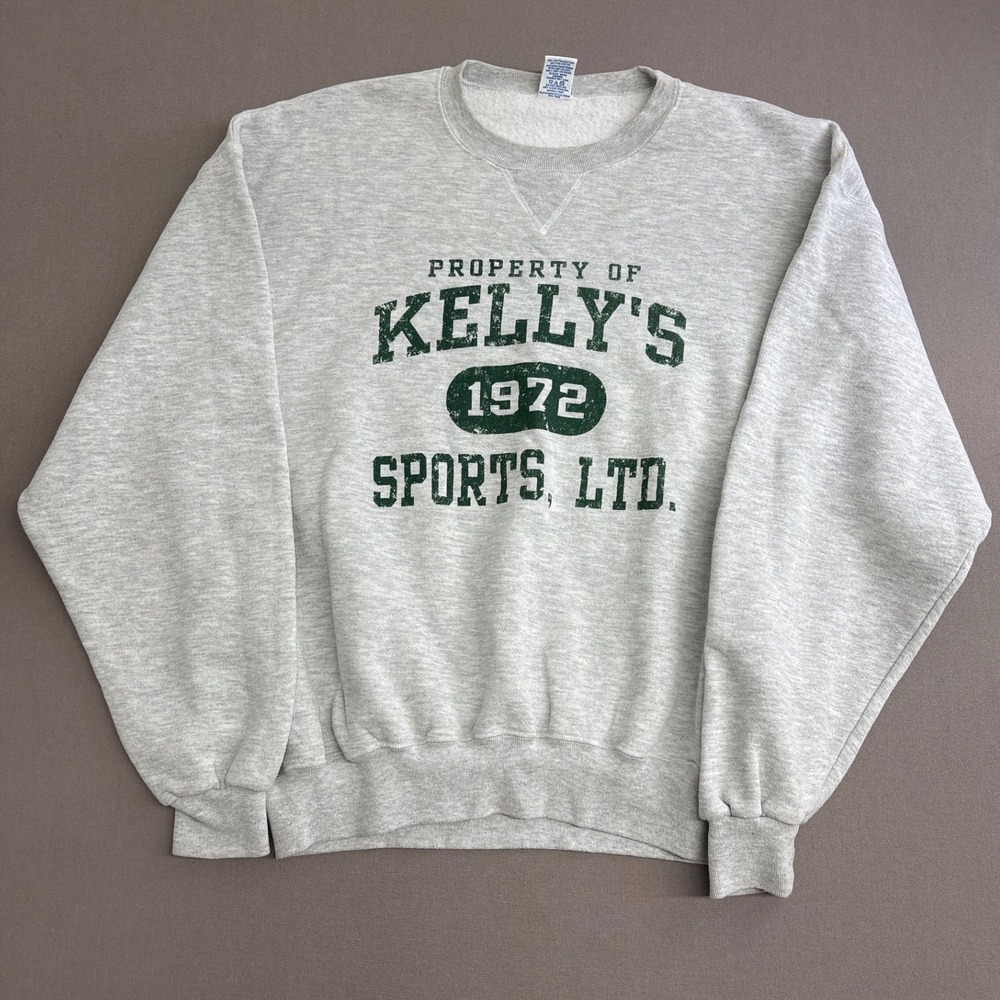 Vintage Russell Athletic Kellys Sports Ltd 1972 Sweatshirt Gray XL Mens